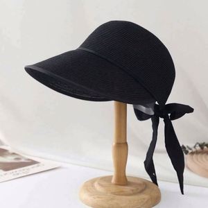Wholesale Female Sun Visor <b>Hat</b> Paper <b>Straw</b> Beach <b>Hats</b> Women Wide Brim Sun Bucket <b>Hat</b> - Product Image 4