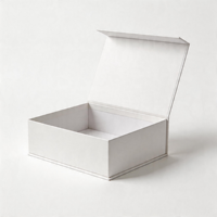 Boîte cadeau pliable de luxe en carton rigide mat violet avec logo personnalisé, grand format, fermeture magnétique, vide
