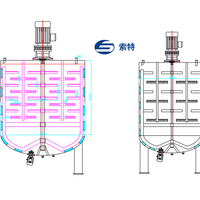 Nouveau savon liquide en acier inoxydable personnalisé faisant la machine réservoir de mélange de cosmétiques avec le composant de noyau de moteur pour l'usage de plante
