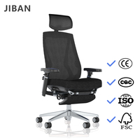Chaise de bureau exécutive ergonomique moderne en maille, réglable, inclinable, avec repose-pieds, dossier haut et soutien lombaire pour la maison, le bureau ou l'atelier