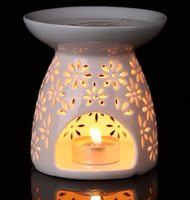 Bougeoir en céramique brûleur à huile essentielle ou cire fond brûleur aromathérapie diffuseur d'huile d'arôme four décoration de la maison
