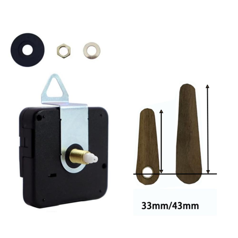 Silent movement with HRJS19 wood hands and metal hook