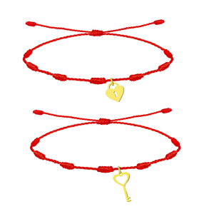 Coppia o amicizia 2 bracciali 7 nodi con ciondolo in acciaio inox braccialetto Fine - Product Image 1