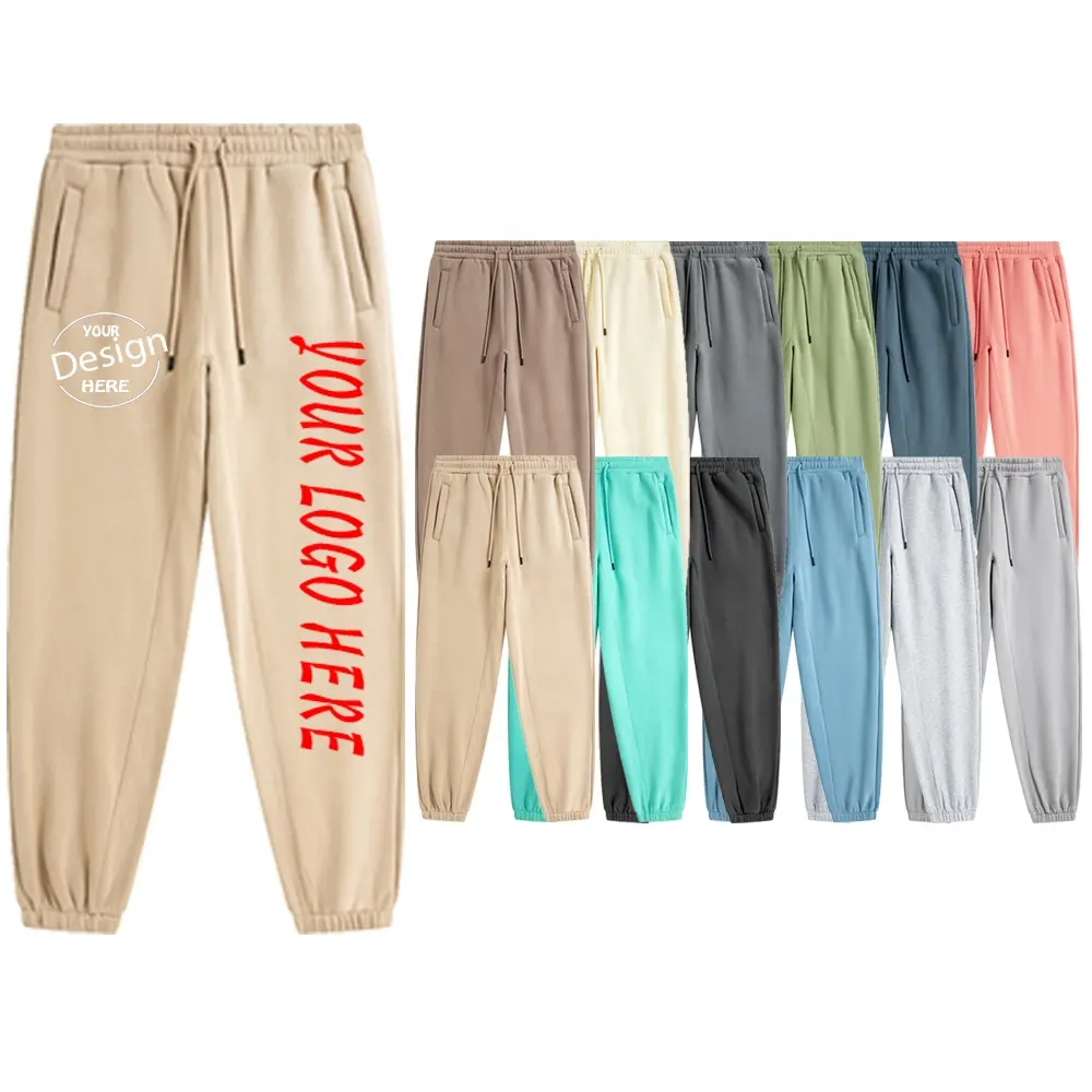 Pantalon de survêtement en coton imprimé avec logo personnalisé pour homme et femme, vêtement de jogging en tissu polaire