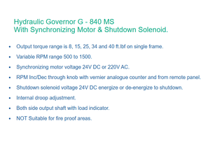 Régulateur hydraulique avancé avec moteur de synchronisation et solénoïde d'arrêt pour une régulation précise des turbines à vapeur - Product Image 6