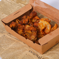 Boîte de restauration rapide jetable pour KFC à emporter emballage en papier kraft imprimé de logo personnalisé frites salades de poulet frit Vente en gros