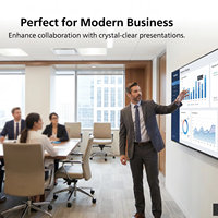 Tableau blanc interactif LCD tactile 4K de 55'', 65'', 86'', 98'', 110'' avec 40 points de contact, système d'exploitation Android/Windows, pour l'éducation et le bureau, couleur noire