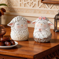 Figurines de moutons en résine mignonnes, décorations pour la maison Eid Al-Adha Mubarak, statue de mouton de dessin animé, ornements de fête, cadeau pour enfants, décoration de bureau