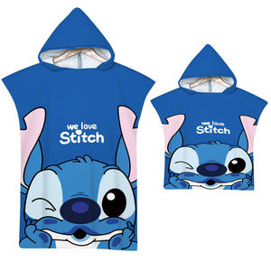 Serviette de bain poncho à capuche personnalisée pour adultes et enfants, motif dessin animé, absorbante, séchage rapide, douce pour la peau, serviettes de plage et de bain à capuche portables pour bébés - Product Image 2