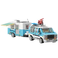 XJD JD162 2026 Nouveau Kit de Modélisme MOC Créatif G20 Camper Van avec Remorque de Voyage, Kits de Modèles de Camping-Cars pour Adultes, Cadeaux, 844 Pièces, Ensembles de Blocs de Construction