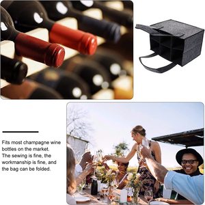 Túi Đựng Rượu 6 Chai Túi Đựng Rượu Bằng Nỉ Túi Đựng Hàng Tạp Hóa Tái Sử Dụng Cho Du Lịch Cắm Trại Dã Ngoại Túi Quà Tặng Tiệc Tùng - Product Image 4