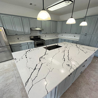 Dalle de quartz Horizon en pierre artificielle à faible teneur en silice pour plan de travail de cuisine et meuble d'angle