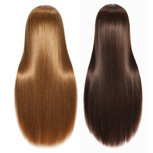 Cabeza de Maniquí Masculina para Entrenamiento, de Seda Resistente al Calor, para Práctica de Peluquería, Corte de Cabello, Enseñanza, Color Marrón Dorado, Puede Permanecer y Teñirse - Product Image 5