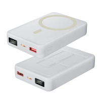 Batterie externe magnétique sans fil à charge rapide 22,5 W, grande capacité, support pliable, écran LED numérique, ports USB-C et USB-A
