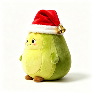 Customize Avocado stuffed <b>animal</b>, Cute avocado plushier, Holiday avocado toy, Santa <b>hat</b> avocado plush - Product Image 4