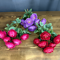 Buket Bunga Teratai 7 Tangkai FANCY Hot Sale 38cm, Bunga Peony Buatan, Buket Mawar untuk Pernikahan, Dekorasi Rumah, Perlengkapan Fotografi