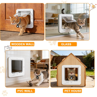 Porte Intelligente pour Animaux de Compagnie avec Capteur de Collier RFID, Contrôle par Application, Verrouillage à 4 Voies, Porte Automatique pour Chats et Chiens en ABS