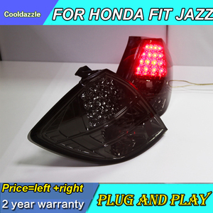 ไฟท้ายรถยนต์ LED สำหรับ Honda Fit Jazz,ไฟท้ายสีดำทั้งหมดไฟติดด้านหลังไฟสัญญาณสำหรับรถยนต์รุ่น <span class=keywords><strong>Hatchback</strong></span> 2009ปี2010 - Product Image 5
