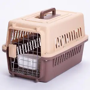 Airline Transport Dog Crate Tray Plastic Cat Box House Pet Travel Carrier Cage Tall Heavy Dog Crate With Wheels And Handle