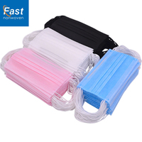 Masque facial de protection jetable 3 plis non tissé respirant imperméable antibactérien pour les soins de santé