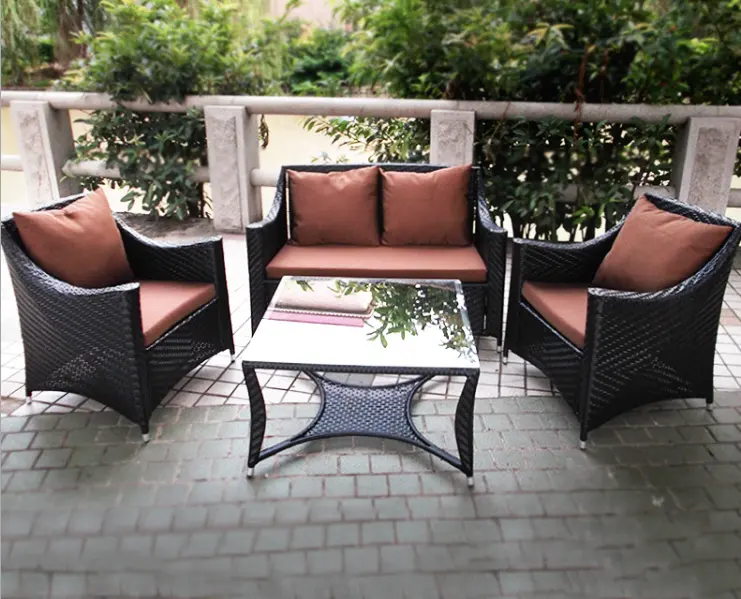 Di alta qualità mobili da giardino in vimini sedia da giardino e tavolo per esterni patio sedia mobili in rattan set