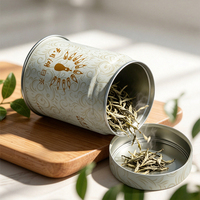Boîte en métal personnalisée en gros, hermétique, ronde ou carrée, 30g, 50g, 100g, 300g, 500g, pour emballage de matcha, café, thé, OEM