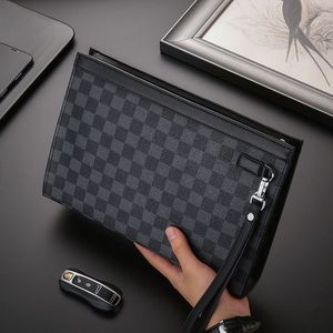<span class=keywords><strong>Borsa</strong></span> a Mano Grande da Uomo in <span class=keywords><strong>Pelle</strong></span> Sintetica PU Personalizzata, Stile <span class=keywords><strong>Vintage</strong></span>, con Cerniera a Quadretti, per Affari e Mobile - Product Image 2