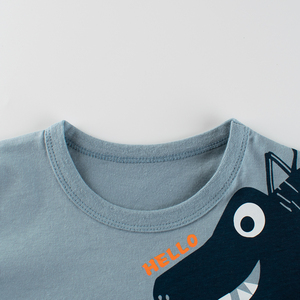 Camiseta de algodón 100% para niños, camiseta de manga corta con diseño estampado de <span class=keywords><strong>dinosaurios</strong></span> de alta calidad - Product Image 3