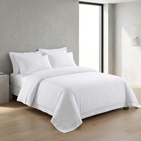 Parure de draps d'hôtel de luxe 5 étoiles de bonne qualité, blanc uni, 400TC, 100% coton pur, écologique, personnalisable