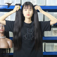 Vendeurs de paquets de cheveux vierges non traités cuticule intacte en vrac double trame extensions de cheveux humains bruts du temple indien