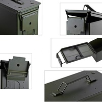 Boîte de rangement pour munitions Safewell PA108 Fat 50 Cal Green, en acier, grande capacité, étanche, pour l'extérieur