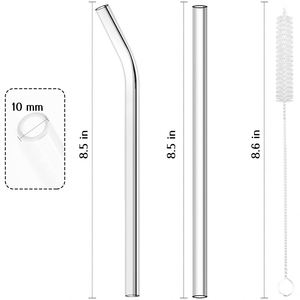 Glass <b>Drinking</b> <b>Straws</b> with Leaning Brushes Included Eco-friendly & Sturdy /LFGB Certified <b>for</b> Hot/Cold Beverages - Product Image 4