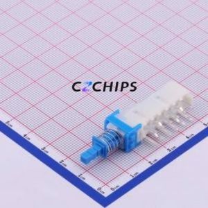 SPUN194900 Push Button Switch Through hole Switch Double Pole Double Throw Self-Locking Square Plunger Right Angle Insert - Product Image 1