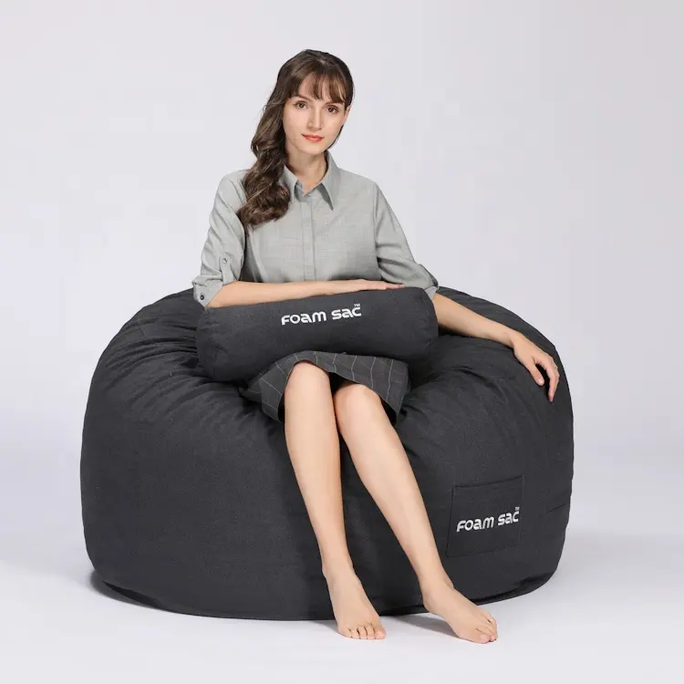 Schuim Sac D115 * H61cm Custom Wollen Stof Moderne Ontwerp Bean Bag Met Bonen Binnen Ligstoel