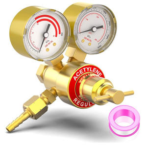 ชุดอุปกรณ์เชื่อมตัดแบบอเมริกันน้ำหนักเบา พร้อมเกจวัดออกซิเจนทองเหลือง CGA540 เกจวัดอะเซทิลีน CGA200 และตัวปรับแรงดันทองเหลืองทั้งหมด - Product Image 5