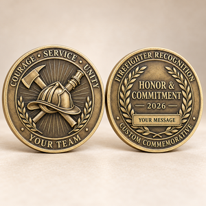 Monedas Conmemorativas Personalizadas de Doble Cara con Acabado Antiguo para Bomberos, Monedas de Reconocimiento de Equipo, OEM ODM - Product Image 1
