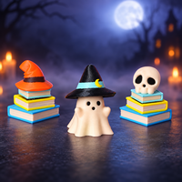 Décoration de bureau d'Halloween, jouet anti-stress à bouton-poussoir, mini fantôme de collection pour employés de bureau, cadeau personnalisé avec logo pour panier de Halloween