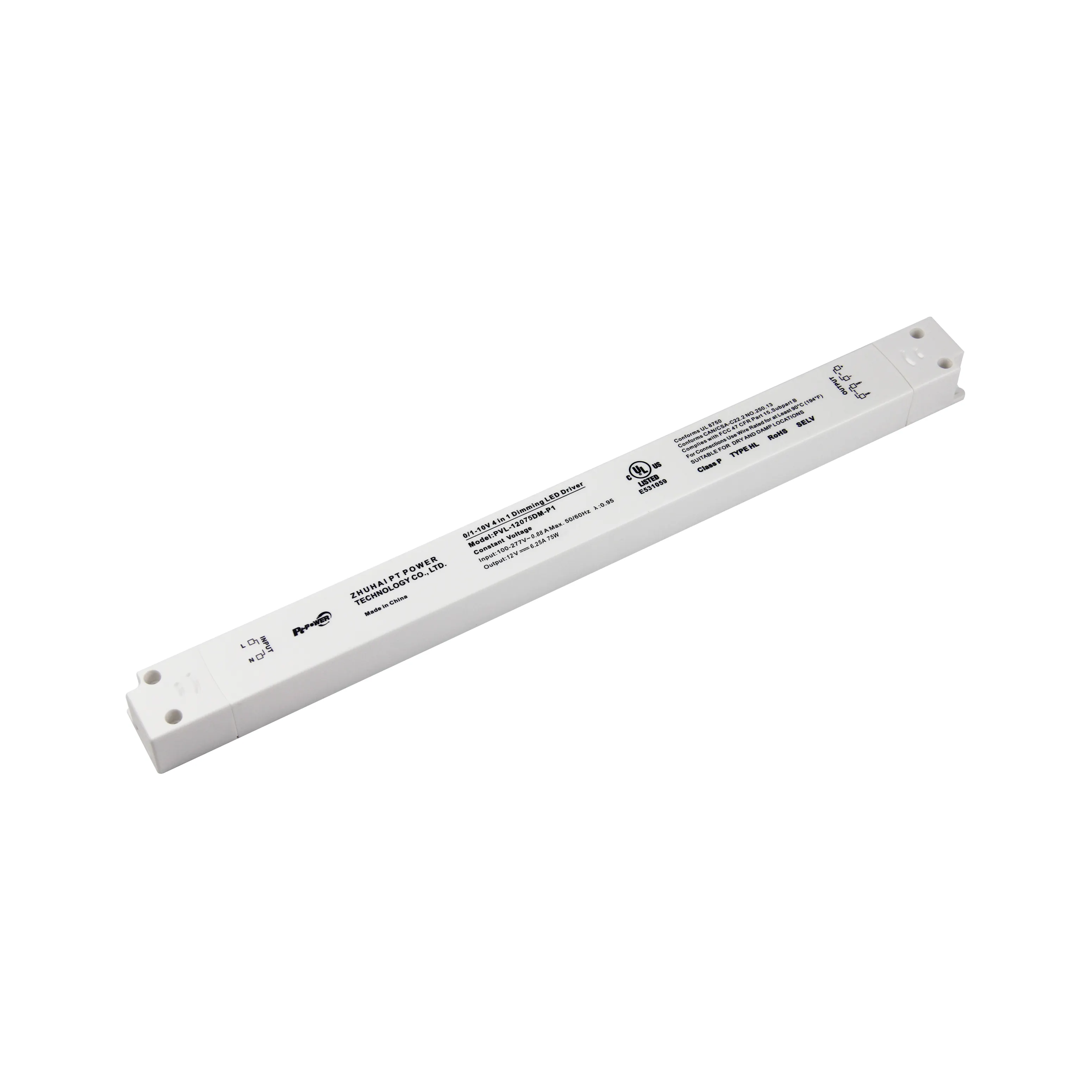 0-10V 1-10V 4 in1 UL Listed 75 Watt Dimmable Led Driver