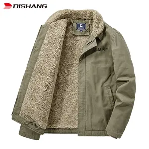 Coat Winter Thickened Fleece Warm Men's Jacket Solid Color Casual Outwear Outdoor Windproof Parkas Cotton Clothes