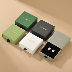 Custom Color Logo Printed <strong>Trinket</strong> Jewelry Packaging Boxes Necklace Bracelet Square Drawer Sliding Paper Gift <strong>Box</strong> - Product Image 1