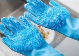 <b>Silicone</b> Dishwashing Mitt Reusable Cleaning Mitt with Scrubber Car Wash Home Dishwashing Cleaning Glove for Kitchen - Product Image 5