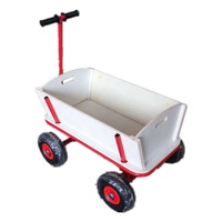 Carro de jardín de cuatro ruedas TC1812 Vagones de madera para niños Carro de playa de madera Carro de almacenamiento de madera de cuatro ruedas