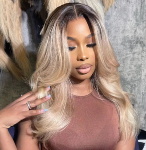 วิกผมแท้แบบไม่ต้องใช้กาว 13x6 360 Full Lace HD Highlight Ash Balayage สีบลอนด์น้ำผึ้งไฮไลท์เทา สำหรับผู้หญิง ราคาโรงงานถูก - Product Image 1