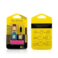 Adaptateur de carte SIM 5 en 1 adaptateurs Nano Micro SIM adaptateurs de carte SIM standard broche d'éjection pour tous les téléphones