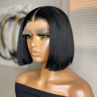 2*6 4*4 13x4 Kim Closure # 1B Lace Frontal Perruque Pour Femmes Noires Blunt Cut SDD Short Vietnamese Bone Straight Bob Perruque