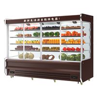 Vitrine réfrigérée pour boissons, porte en verre à température unique, rideau de vent, présentoir de supermarché, réfrigérateur vertical, 3 niveaux