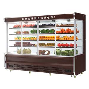 Tek Sıcaklıklı Cam Kapılı Rüzgar Perdeli Dolap Süpermarket Teşhir İçecek Vitrini İçecek Soğutucuları Dik Tip Buzdolabı 3 Katlı - Product Image 1