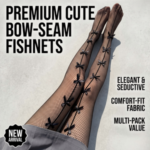 Collants résille sexy à nœud papillon, chaussettes hautes ajourées style gothique Lolita, collants longs en maille, vente en gros, collants personnalisés - Product Image 1