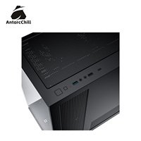 AntarcChill Black Mid Tower Panoramic Gaming Case Dual Chamber 240mm AIO MATX ITX USB 3.0 Factory
