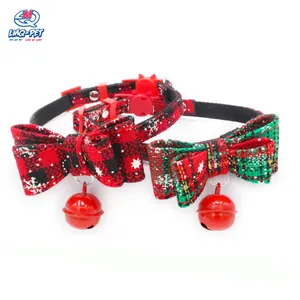 Luxury Pet Dog Cổ Áo Vải Bow Bell Mèo Nhỏ Và Trung Bình Chó Cổ Áo